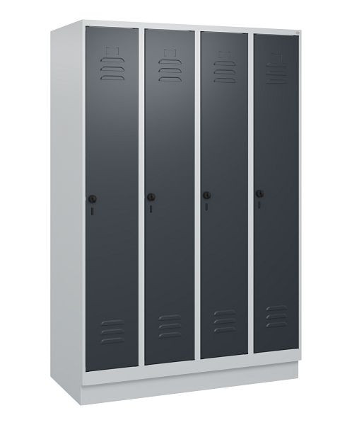 C+P luierkluis Classic PLUS met middenwand, bodem, 4 vakken, 1800x1200x500mm, 7035/7016, veiligheidsdraaigrendel, 0800207-40F S10008