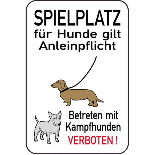Stenen HGS hondenbord, SPEELTUIN honden moeten aangelijnd zijn - toegang met vechthonden is VERBODEN!, 14887