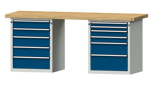 ANKE werkbanken combinatie werkbank, model 841 V, 2000 x 700 x 850 mm, RAL 7035/5010, BMP 50 mm, 415.114
