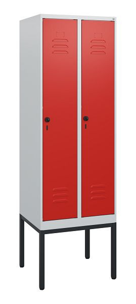 C+P Umkleidespind Classic PLUS, Gestell, 2 Abteile, 1950x600x500mm, 7035/3020, Drehriegel, 0800305-20 S10002
