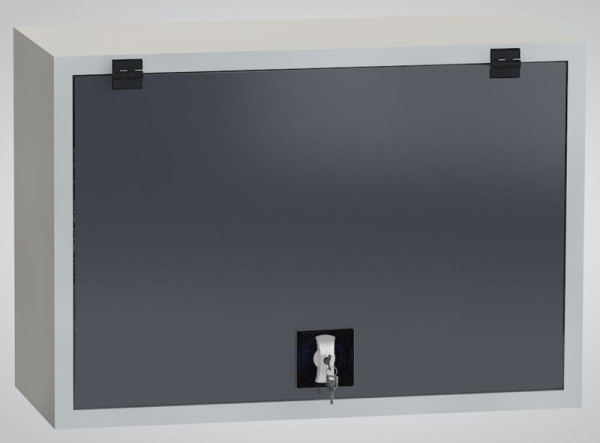 KLW bovenkast - 400 x 725 x 350 mm H x B x D, met afsluitbare klepdeur en 1 plank verzinkt, SFN-GI0400KO-0001XRH