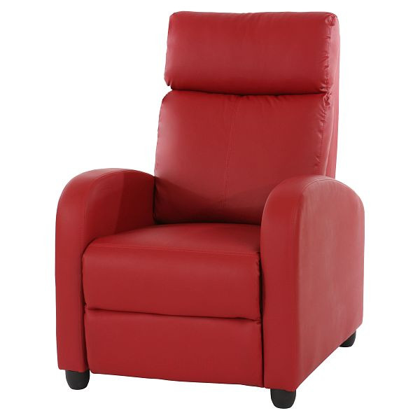 Mendler TV-fauteuil relaxfauteuil ligfauteuil Denver, kunstleer, rood, 28721