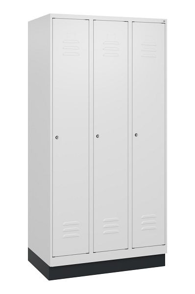 C+P luierkastje Classic PLUS met middenwand, bodem, 3 vakken, 1800x900x500mm, 9016/9016, cilindersloten, 0800207-30F S10029