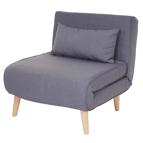 Mendler HWC-D35 fauteuilbed, slaapbank, functionele fauteuil, opklapbare fauteuil, relaxfauteuil, jeugdfauteuil, stof/textiel, lichtgrijs, 62743