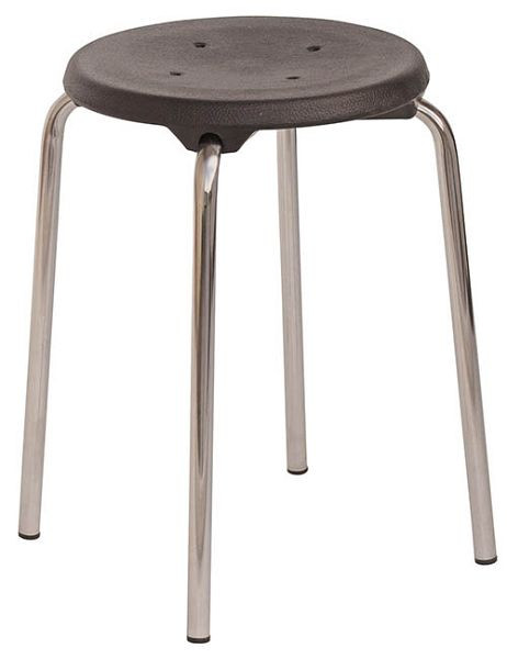 Bedrunka + Hirth stapelkruk, standaard, zitting: beuken, frame: lichtgrijs, afmetingen in mm (H): 500, 05.3250.22