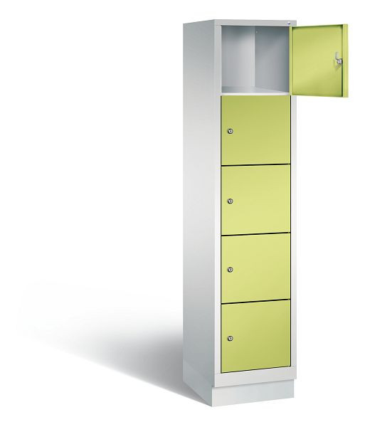 C+P lockerkast Evolo, H1800xB420xD500mm, kleur: lichtgrijs / virid groen, 48020-125 S10076