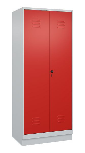 C+P Mehrzweckschrank Classic PLUS, Putzmittel-Spind, Sockel, 2 Abteile, 1950x800x500mm, 7035/3020, Drehriegel, 080120-02 S10002