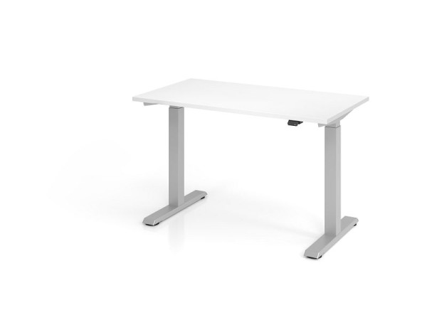 Hammerbacher bureau XMST612, 120 x 67 cm, blad: wit, 25 mm dik, 2 mm ABS rand, rechthoekige vorm, VXMST612/W/S