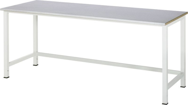 RAU werktafel serie 900, B2000 x D800 x H825 mm, werkblad met RVS plaatbekleding, dikte 25 mm, 03-900-1-ES25-20.12