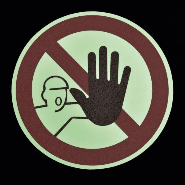 m2 antislipbekleding Symbool vloermarkering, lichtgevend "Onbevoegde personen verboden" cirkel 400 mm, MBXK006400