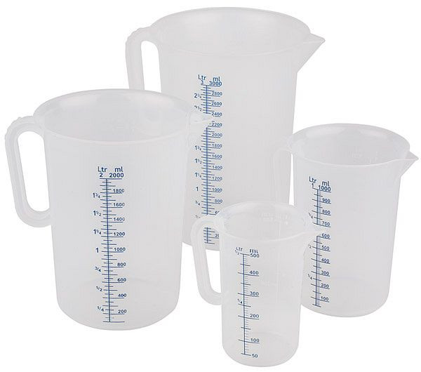 APS maatbeker, Ø 20,5 cm, hoogte: 27,5 cm, 5 liter, polypropyleen, met gesloten handvat, maatschaal in reliëf aan de buitenkant, 30057