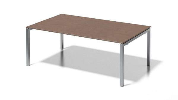 Bisley Cito directiewerkplek/vergadertafel, 730 mm in hoogte vast U-frame, H 19 x B 2000 x D 1200 mm, walnoot/zilver, DUF2012WN355