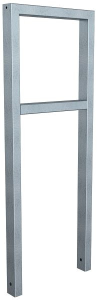 Schake leunbeugel van rechthoekige staalbuis, 60 x 40 mm, met dwarsbalk, totale breedte: 450 mm, thermisch verzinkt, 457_045