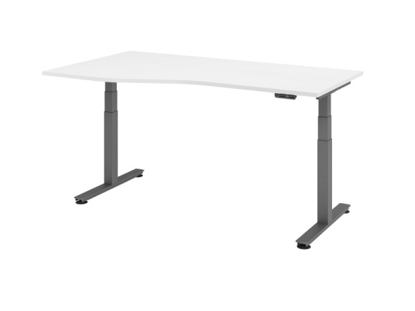 Hammerbacher zit-sta bureau elektrisch 180x100/80cm wit, VXDSM18/W/G
