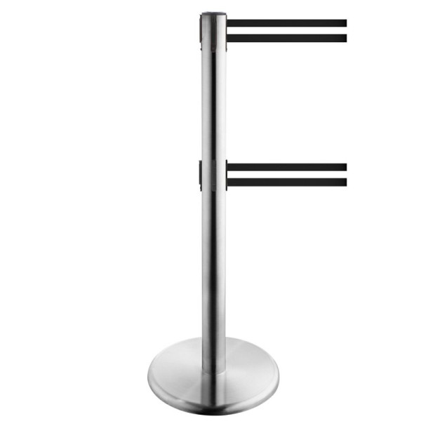 Stein HGS HGS personengeleidingssysteem -P-Line Duo-, RVS, zwart/wit/zwart horizontaal (gestreept), met magnetisch banduiteinde, bandlengte: 2 x 2,3 m, 36402-0704