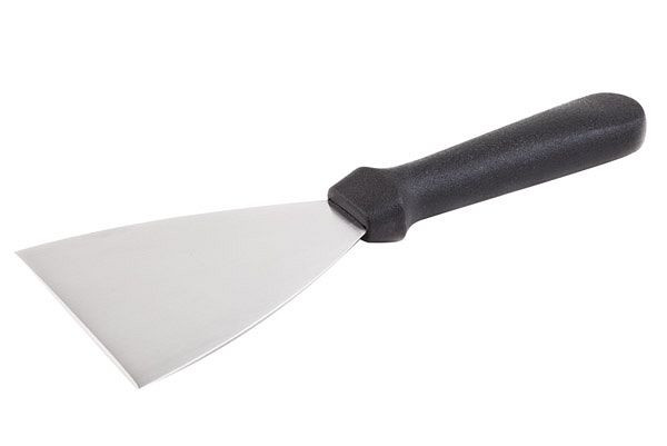 APS spatel / schraper, breedte 11 cm, lengte 25 cm, stijf roestvrijstalen mes, antislip polypropyleen handvat, zwart, 88929