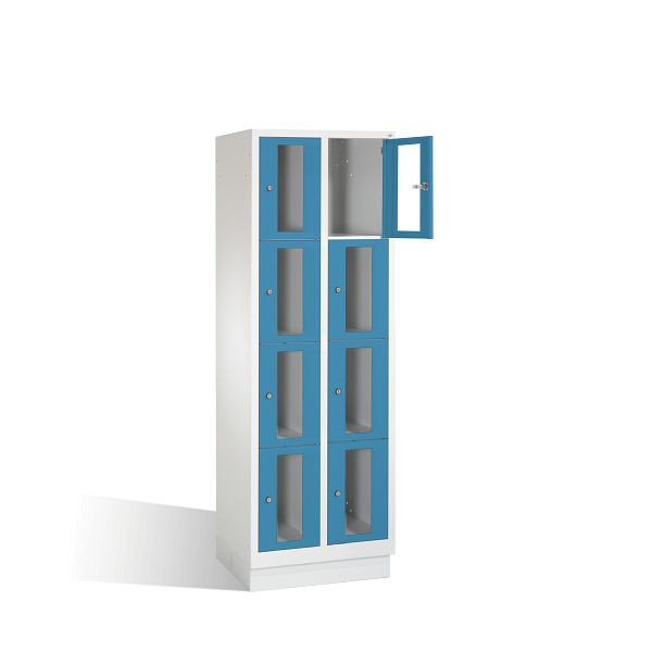 C+P lockerkast Classic, H1800xB610xD500mm, kleur: lichtgrijs / lichtblauw, 8020A204 S10003