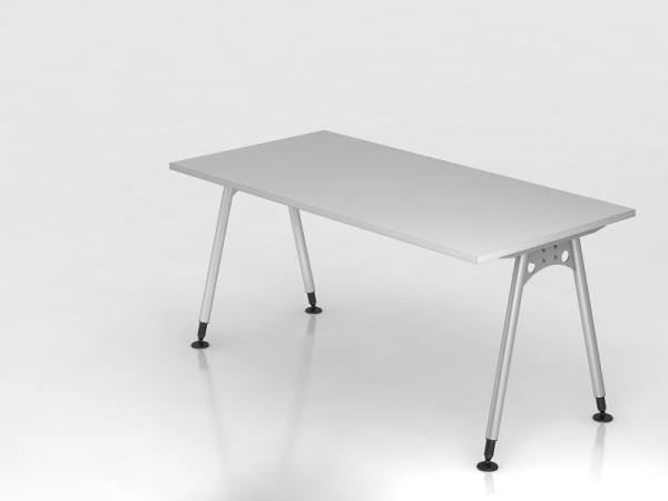 Hammerbacher bureau A-poot 160x80cm, grijs, rechthoekige vorm, VAS16/5/S