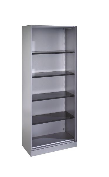 C+P bureauplank Asisto, H1980xB800xD435mm, kleur: wit aluminium, 5 niveaus, 140003-000 S10001