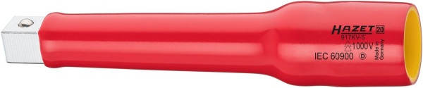 Hazet-verlenging, beschermende isolatie, hol vierkant 12,5 mm, massief vierkant 12,5 mm, met kogelvergrendeling, afmetingen / lengte: 140 mm, 917KV-5