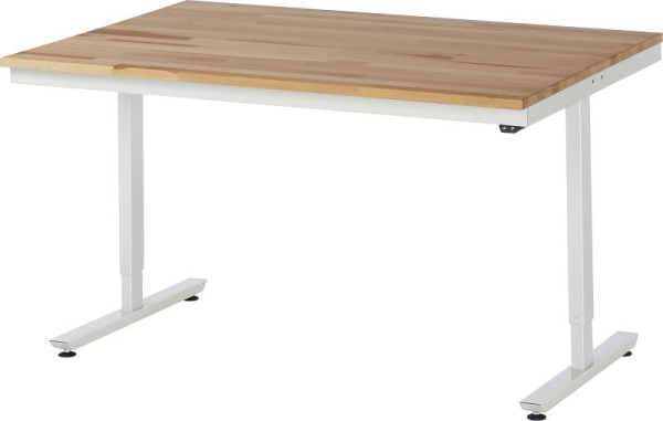 RAU werktafel serie adlatus 150 (elektrisch in hoogte verstelbaar), massief beuken werkblad, 1500x720-1120x1000 mm, 08-AT-150-100-B