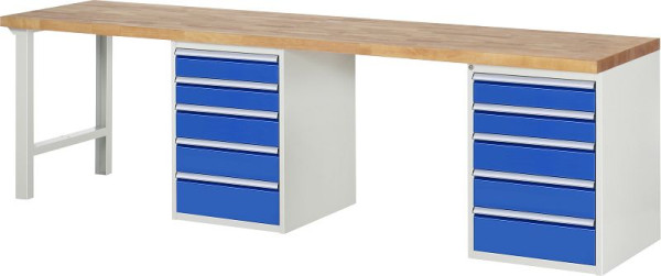 RAU werkbank serie 7000 - model 7513-8, B3000 x D700 x H890 mm, systeemonderstel B3000 x D650 x H850 mm, 03-7513A8-307B4M.11