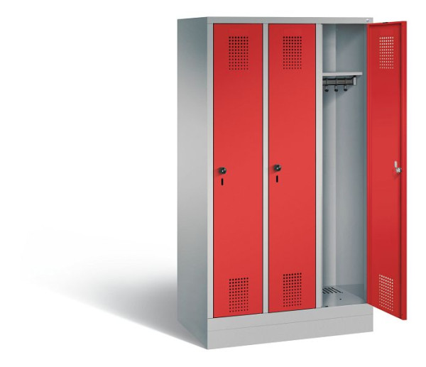 C+P schoolkluis Evolo, H1600xB900xD500mm, kleur: wit aluminium / vuurrood, 480206-30 S10066
