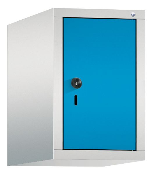 C+P Aufsatz-Garderobenschrank Evolo, 1 Abteil, H500xB320xT500 mm, Lichtgrau/Lichtblau, 48090-10 S10015