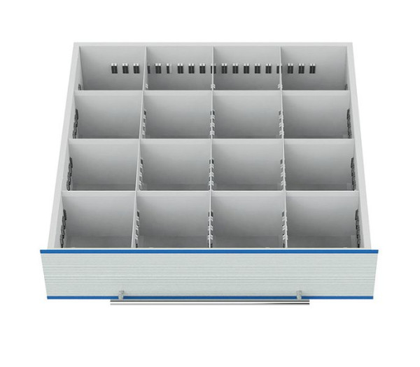 Bedrunka + Hirth metalen verdelers, voor breedte 700mm, 16 vakken, TS-7-26-150A