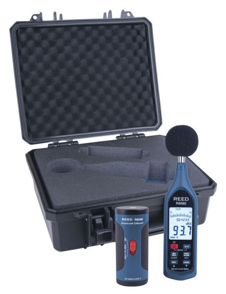 REED Data Logging Schallpegel Messgerät und Schallpegel Kalibrator, R8080-KIT