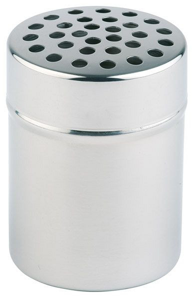 APS kaas- en specerijenstrooier, Ø 5,5 cm, hoogte: 7,5 cm, houder van roestvrij staal, stofkap van PP, met gaten van circa Ø 5 mm, 00775