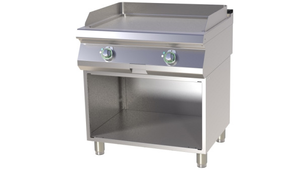A&S Gastro elektrische grillplaat met gladde bodem met 2 verwarmingszones, FTH-780E