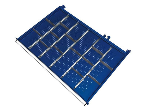 KLW scheidingsmateriaalset voor lades vakhoogte 50 mm in SJB kast, kastmaat 1031 x 750 mm B x D, SJB-B02-032