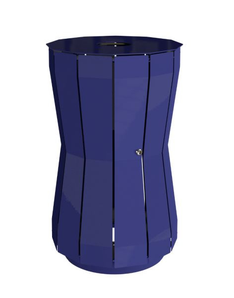 Renner staande afvalbak ca. 105 L in stijlvol design, thermisch verzinkt en gepoedercoat, kobaltblauw, 7099-00PB 5013