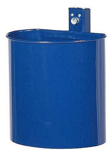Renner halfronde afvalcontainer ca. 20 L, ongeperforeerd, voor wand- en paalmontage, thermisch verzinkt en gepoedercoat, kobaltblauw, 7057-03PB 5013