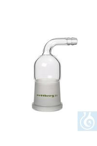 Rettberg overgangsstuk, huls NS 19/26 naar olijf 8 mm, met haakse buis, borosilicaatglas 3.3, 107000444