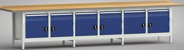KLW standaard werkbank - 4000 x 700 x 900 mm L x D x H, WS550N-4000M40-E1650
