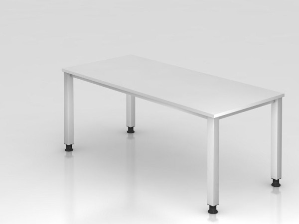 Hammerbacher bureau 4-poots vierkant 180x80cm wit, rechthoekige vorm, VQS19/W/S