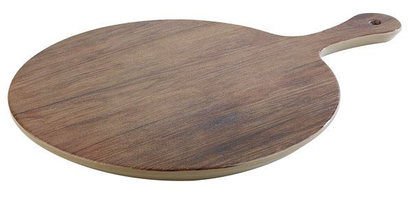APS dienblad -EIKEN-, Ø 30 cm, hoogte: 1,5 cm, melamine, eiken look, gestructureerd oppervlak, handvat: 12 cm, 84177