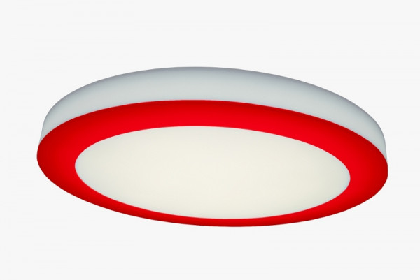 rutec Projekt ASCAR wand- en plafondlamp DALI diameter 335mm, H70mm, 230V, 16W, IP20, 4000K, CRI80 - rood, PBE152