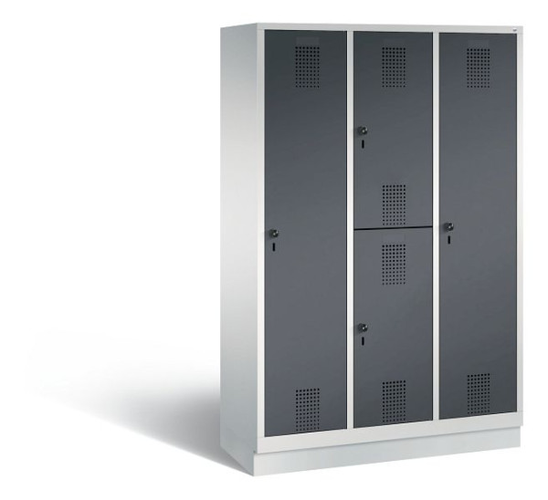 C+P cijferslot Evolo, H1800xB1200xD500mm, kleur: lichtgrijs / zwartgrijs, 48620-32 S10041