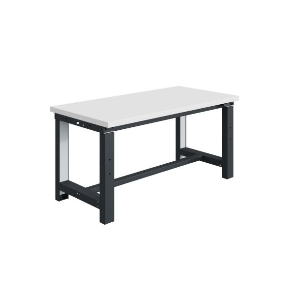 SOFAME SI werkbank, elektrisch in hoogte verstelbaar, 2000 x 750 x 730 tot 1230 mm, RESITOP laminaat werkblad 30 mm, antracietgrijs RAL 7016, W010010844GA