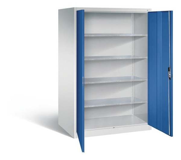 C+P gereedschapskast Acurado, H1950xB1200xD800mm, kleur: lichtgrijs / gentiaanblauw, verzonken handgreep, 8934-00 S10197