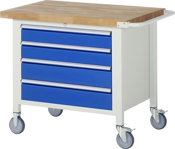 RAU verrijdbare werkbank serie 8000, 4 x laden, 1000x880x700 mm, 05-8262A2-107B4S.11