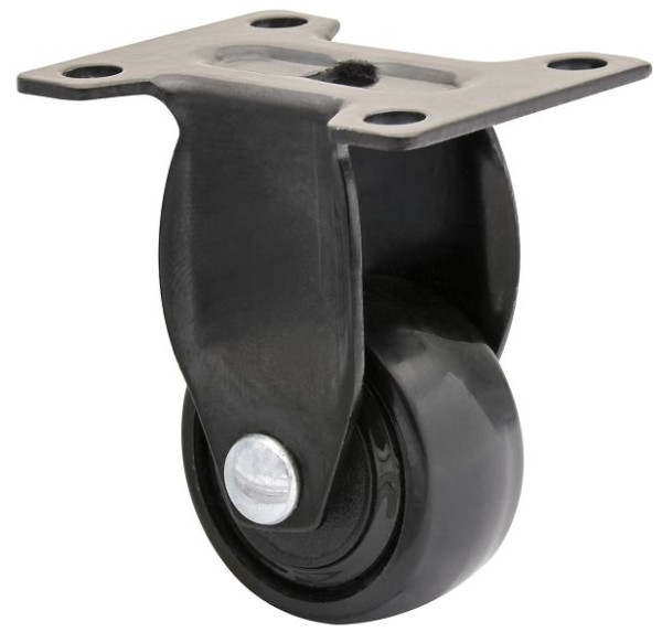 WAGNER Möbel-Bockrolle 3C-SERIE Durchmesser 25mm, TPE, schwarz, soft, Gleitlager, Tragkraft 12kg, VE: 10 Stück, 1242701