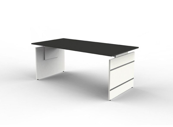 Kerkmann in hoogte verstelbaar zijbureau, vorm 4, B 1800 x D 800 x H 680-760 mm, antraciet, 114427.1