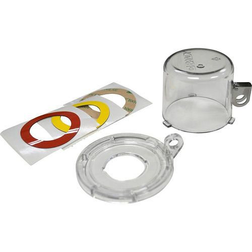 DENIOS drukknopslot, transparant, H 49,60 x ∅: 64 mm, knopgrootte 30 mm, 312018