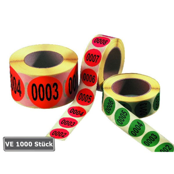 Stein HGS HGS magazijnetiketten, doorlopend genummerd, oranje, 1000 stuks op rol, 32.3538-05