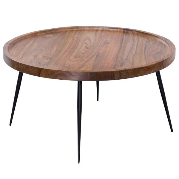 Wohnling salontafel 75x39x75 cm Sheesham massief hout / metaal, WL5.678