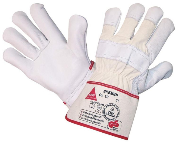 Hase Safety BREMEN, 5-Fg.-Sicherheitshandschuhe aus Vollleder, Größe: 8, VE: 12 Paar, 291000-8